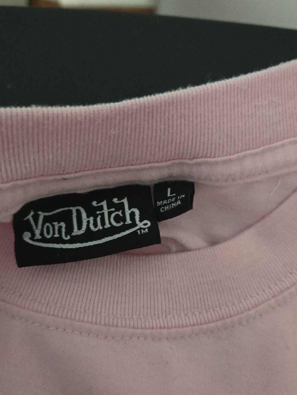 Von Dutch Mens Light Pink Logo Tee - Picture 4 of 4